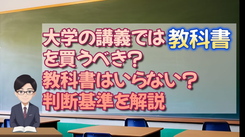 大学の講義では教科書を買うべき？教科書はいらない？判断基準を解説 