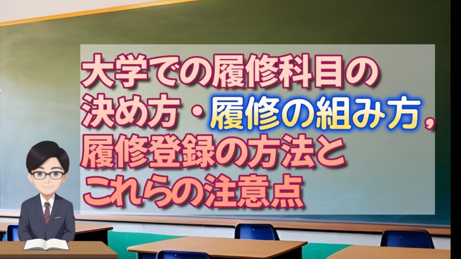 大学での履修科目の決め方・履修の組み方，履修登録の方法とそれらの注意点