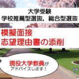 現役大学教員による大学入試の模擬面接と志望理由書の添削サービスのご案内