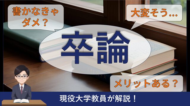 卒論は書くべきか迷う学生向けに、現役大学教員が解説する記事のサムネイル画像